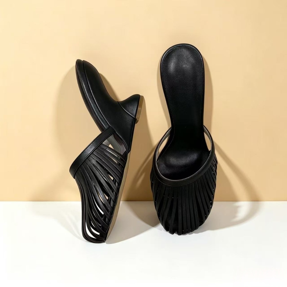 Women Shoes Mules - 2026 Yaz Kadın Metalik Askılı Kesik