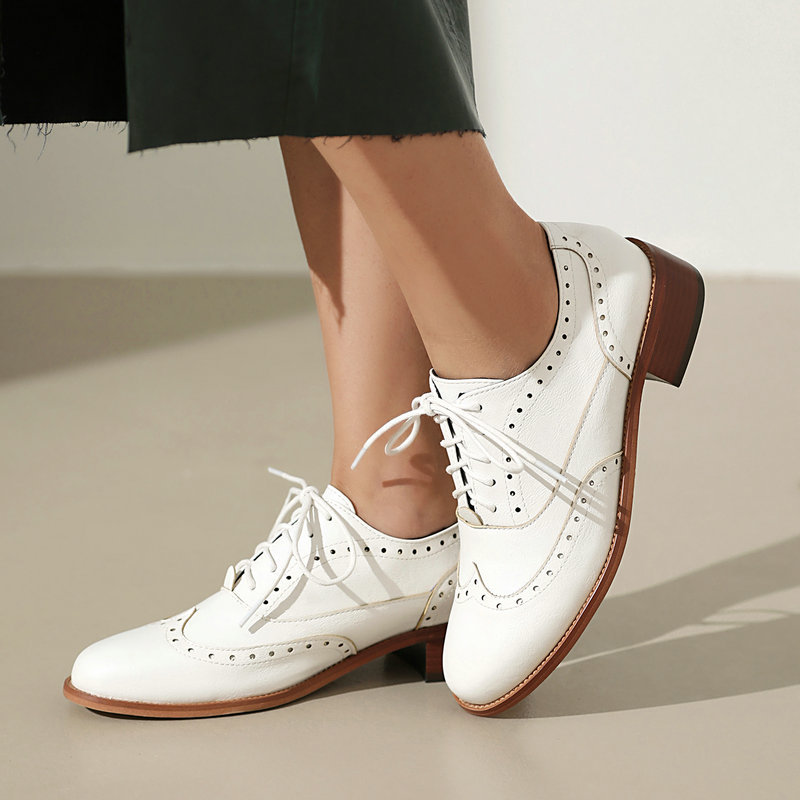Oxford Lace Up Women - Kadınlar İçin Brogue Oxford Ayakkabılar Bağcıklı