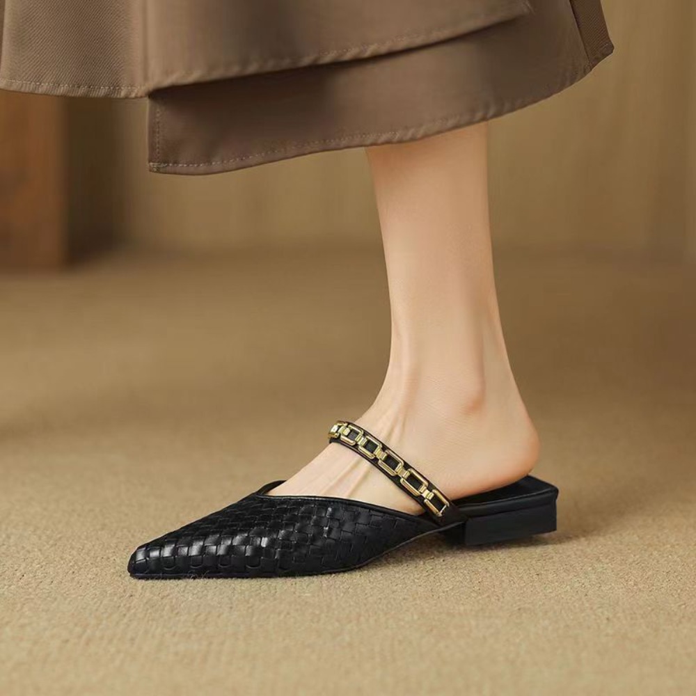 Women'S Shoes Clogs - 2026 Yeni Retro Sivri Burunlu Slip-On