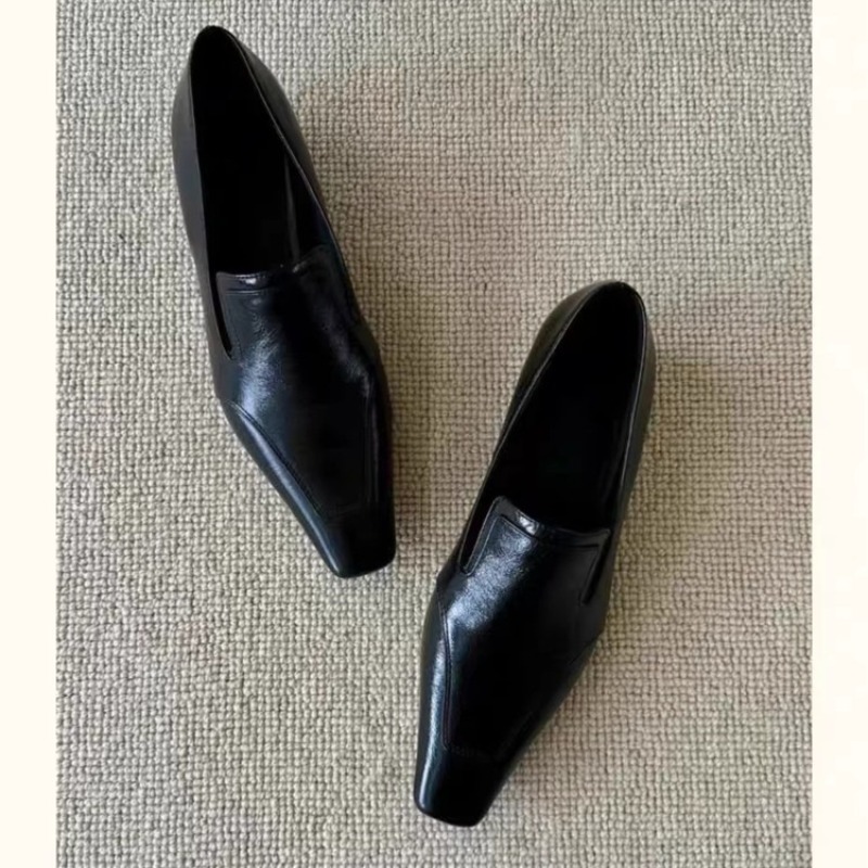 Shoes Women Pumps - Retro Kare Burun Derin Ağızlı Slip-on