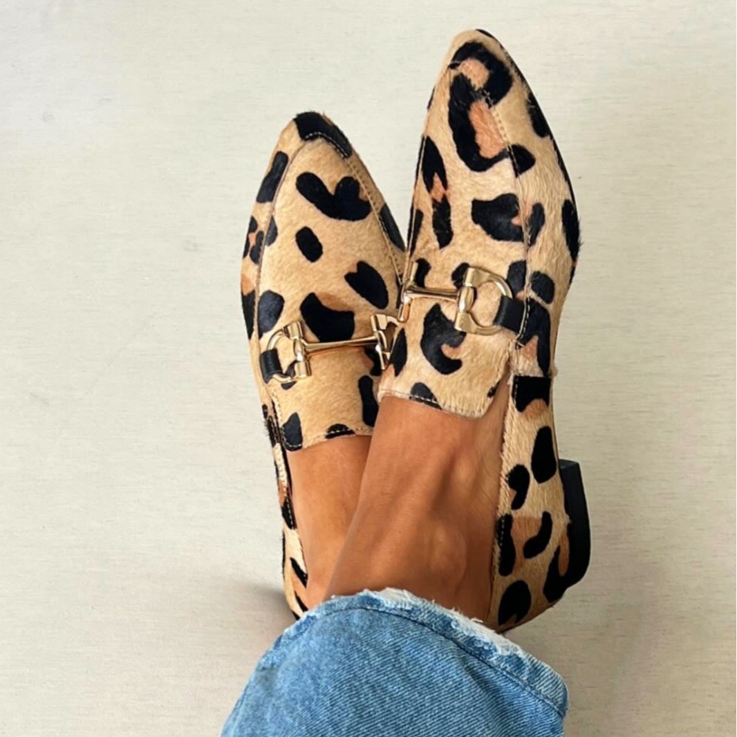 Women Shoes Mules - Büyük Beden 40-43 Leopar Desenli Kadın