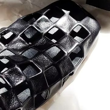 Women Shoes Mules - Kadın Siyah Kafesli Düz Sandalet 2026