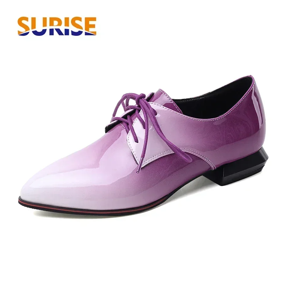 Oxford Lace Up Women - İngiliz Kadın Oxfords Degrade Kırmızı Mor
