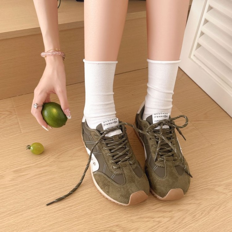 Women Shoes Running - Retro Renk Bloklu Spor Ayakkabılar Kadın
