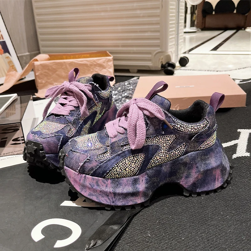 Women'S Shoes Hike - Kadın Spor Ayakkabı Kristal Platform Yüksek