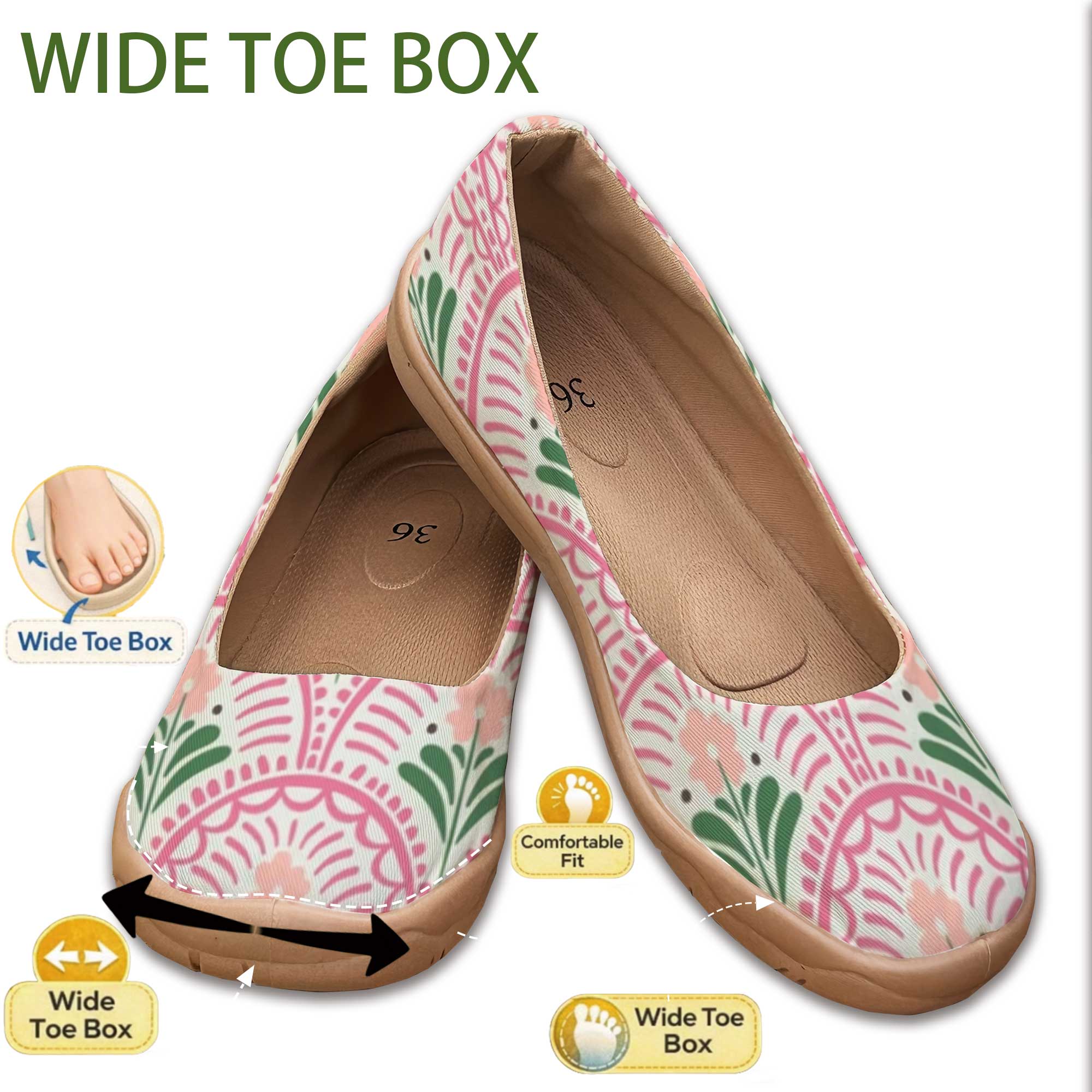 Women'S Shoes For Wide Feet - Bohem Tarzı Geniş Kesimli Kadın Ayakkabısı,