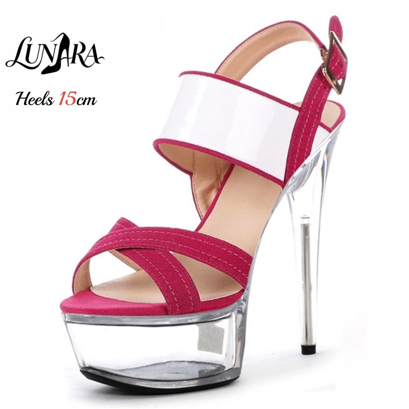 Jelly Sandal Women - 15cm/6 inç Şeffaf Platform Stiletto Sandalet