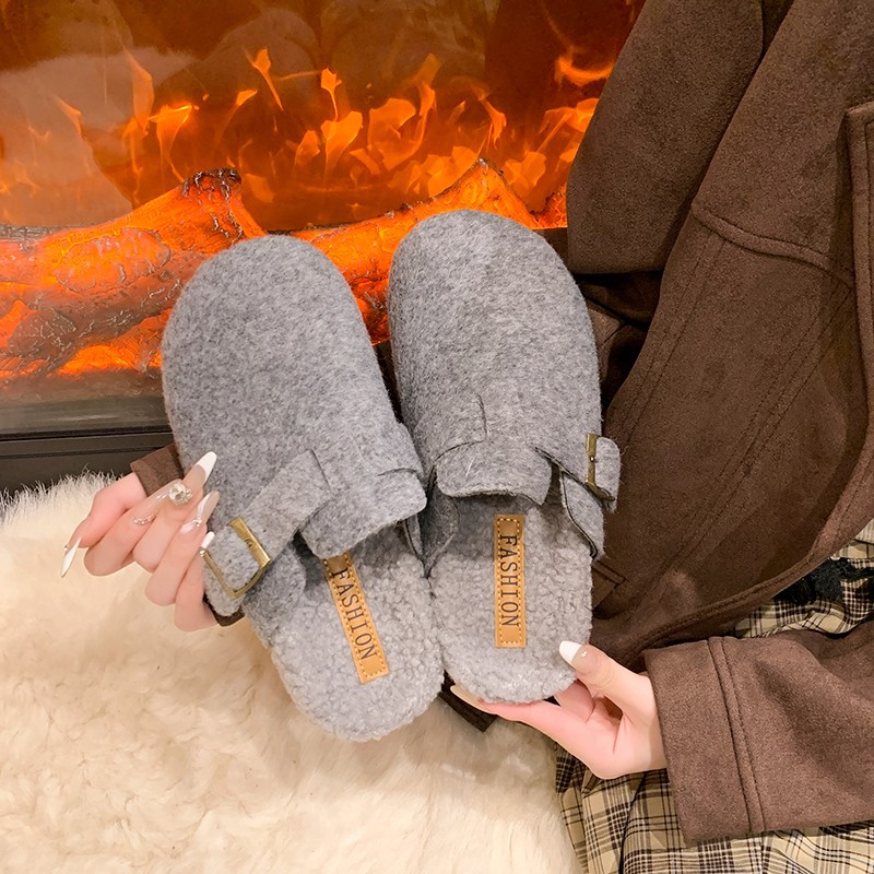Women Shoes Mules - 2025 Kadın Kışlık Terlik Modası Keçe