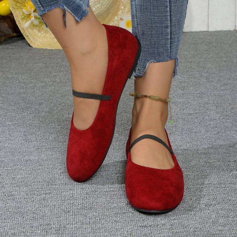Mary Jane Shoes - bale babetleri kadın yuvarlak burunlu elastik