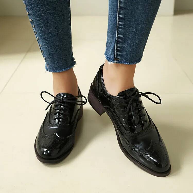 Bağcıklı Alçak Topuklu Kadın T - Oxford Lace Up Women incelemesi ve fiyatı