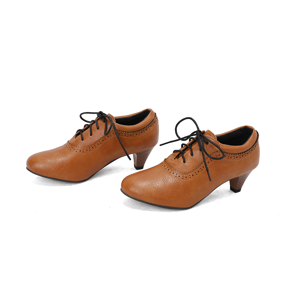   Yeni Nefes Alabilen Kahveren - Oxford Lace Up Women incelemesi ve fiyatı