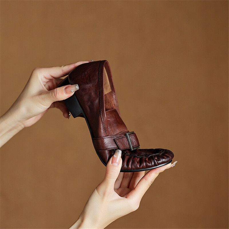 Yeni sonbahar hakiki deri kadı - Women'S Shoes Popular incelemesi ve fiyatı
