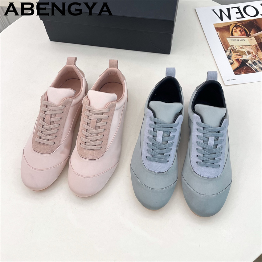 Pembe Saten Yuvarlak Burun Bağ - Oxford Lace Up Women incelemesi ve fiyatı