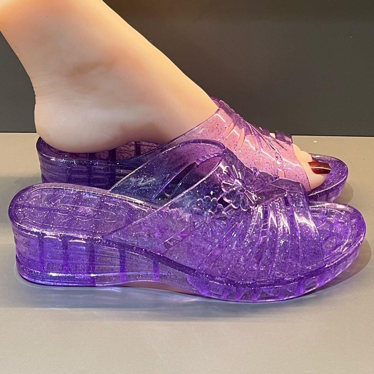 WFashion Mor Simli Jöle Dolgu  - Women Shoes Mules incelemesi ve fiyatı