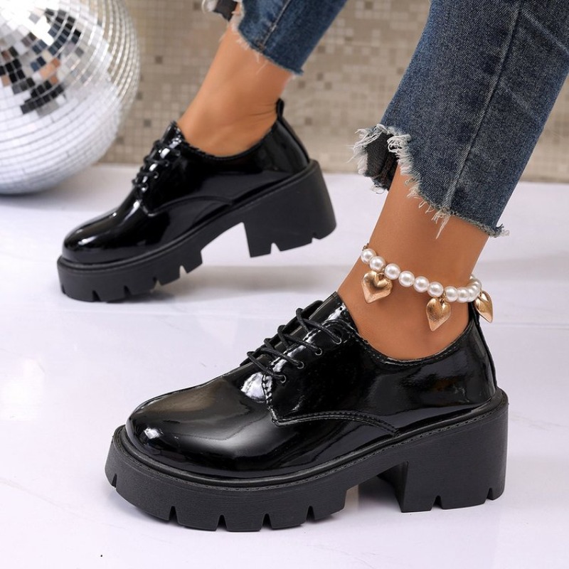 2026 Yeni Kadın Bahar Siyah Pl - Oxford Lace Up Women incelemesi ve fiyatı