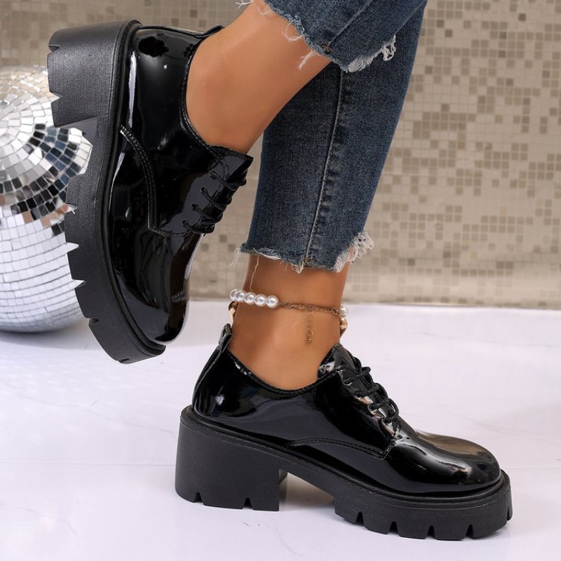 2026 Yeni Kadın Bahar Siyah Pl - Oxford Lace Up Women incelemesi ve fiyatı